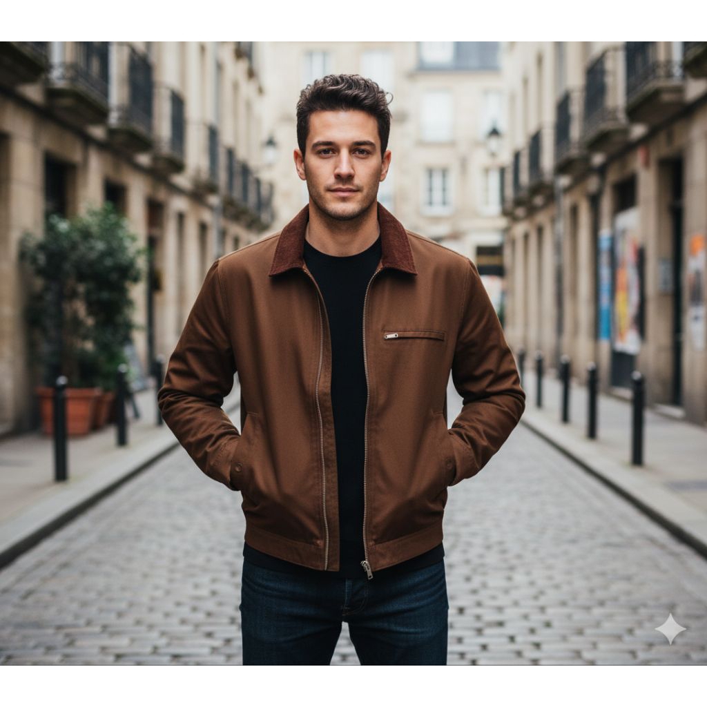 LaskarJacket || Jaket Harrington Pria Dewasa Bahan Katun Premium Kerah Kemeja casual jaket