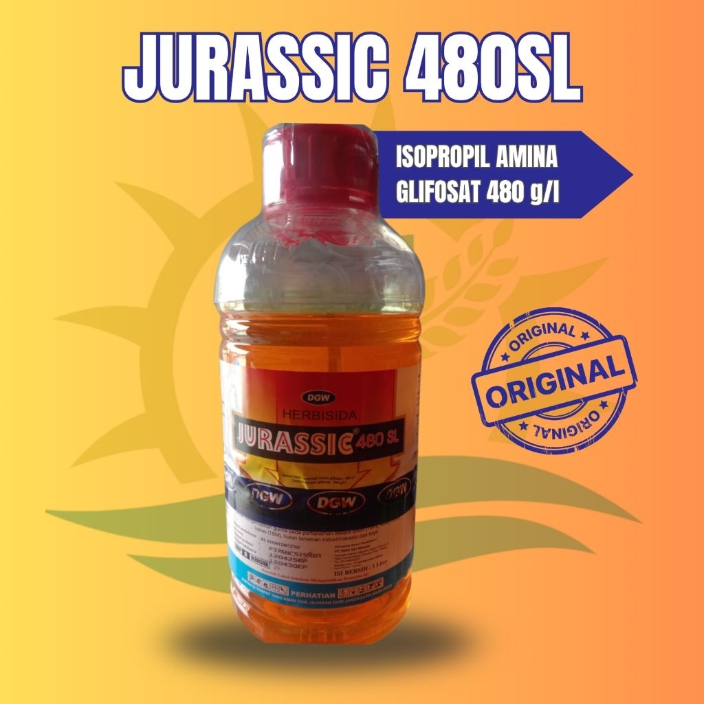 Herbisida Glifosat Jurassic 480SL 1ltr Tuntaskan Gulma Sampai Akar (Setara Basmilang)