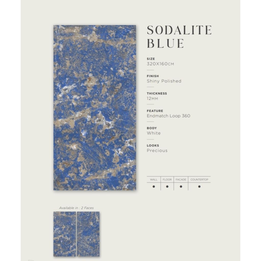 Granit Quadra Sodalite Blue Uk 320x160 cm