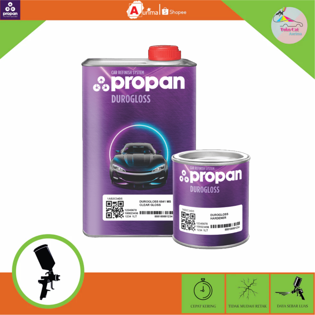 DUROGLOSS 6841 MS CLEAR COAT PU 2K CLEAR COAT 1010 (PERNIS MOTOR / VARNISH MOBIL / CAT MOBIL)