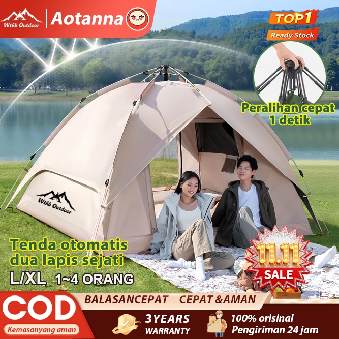 Tenda Camping 1-4 orang/Tenda otomatis 2-4 orang/Tenda Camping Kapasitas 1-4 Orang Tenda Otomatis Ou