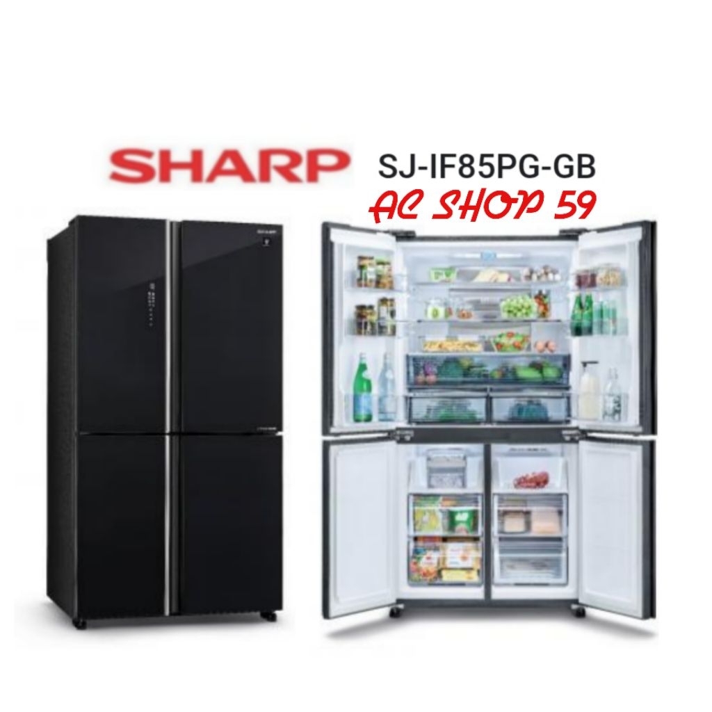 SHARP SJ-IF85PG-GB Kulkas Multi Door 4 Pintu  J-Tech Inverter Hybrid Cooling 590L New