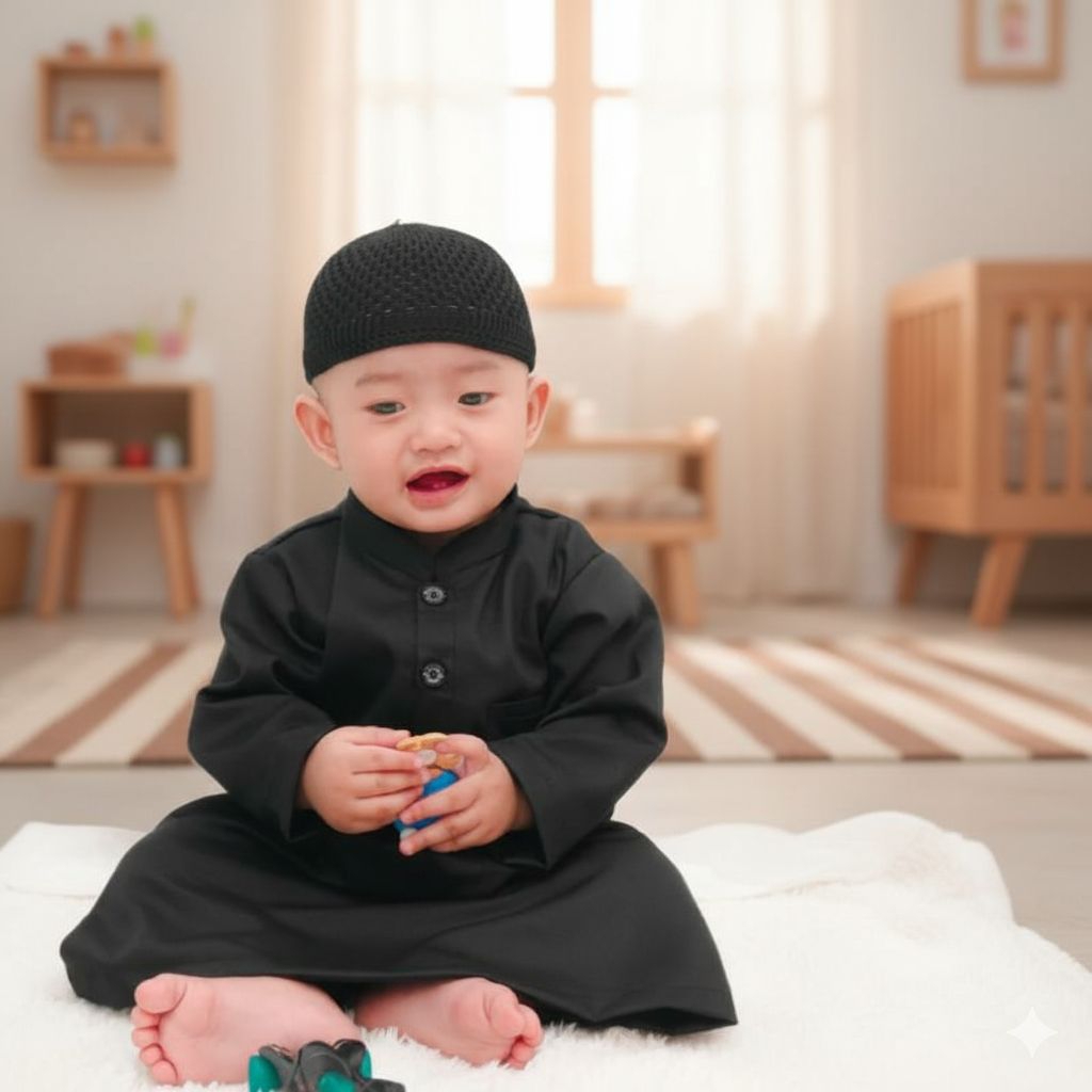 Gamis koko bayi /jubah bayi anak laki laki /baju aqiqah bayi laki laki polos.