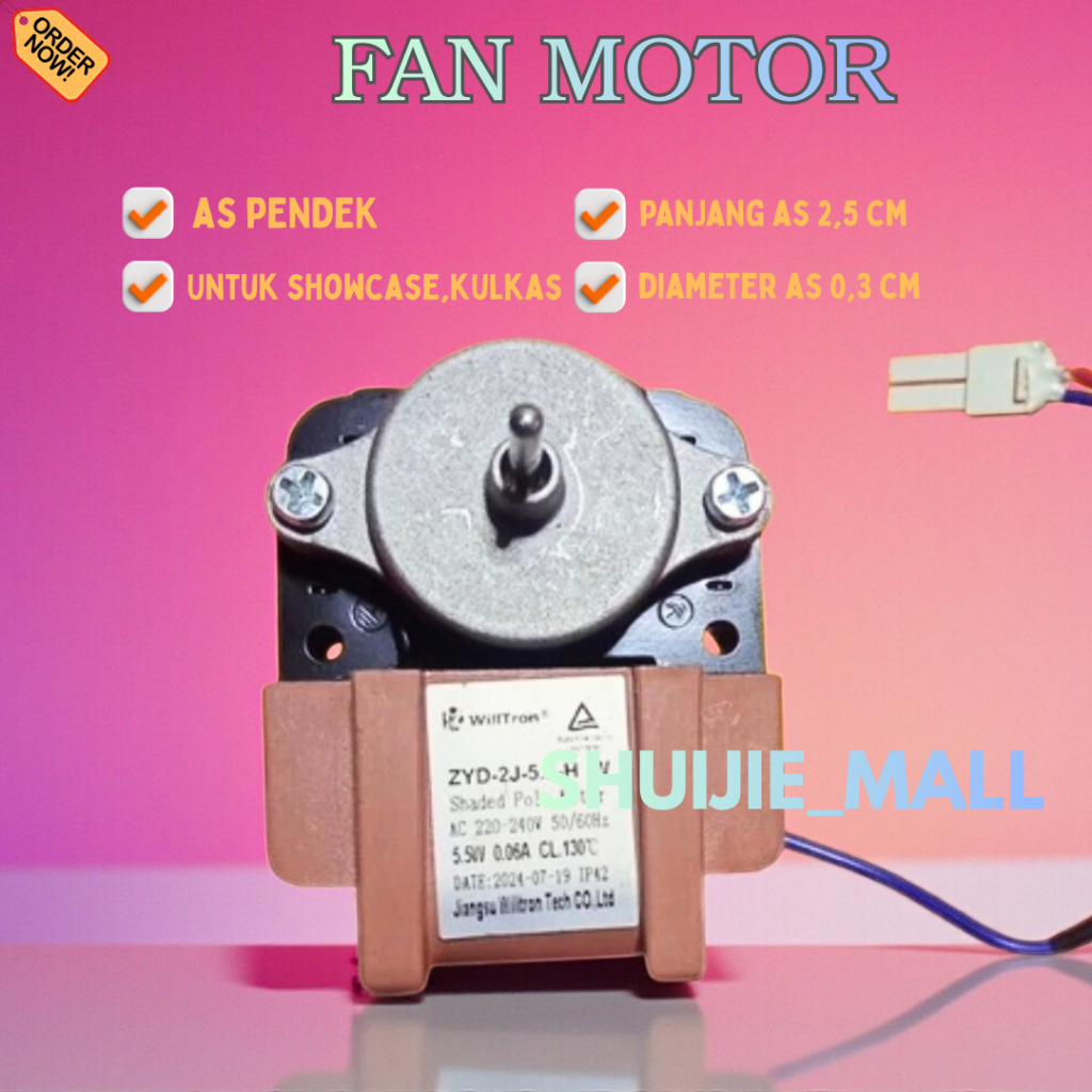 FAN MOTOR KULKAS POLYTRON / DINAMO KIPAS KULKAS / FAN KIPAS KULKAS AS PENDEK / FAN KIPAS KULKAS AS P