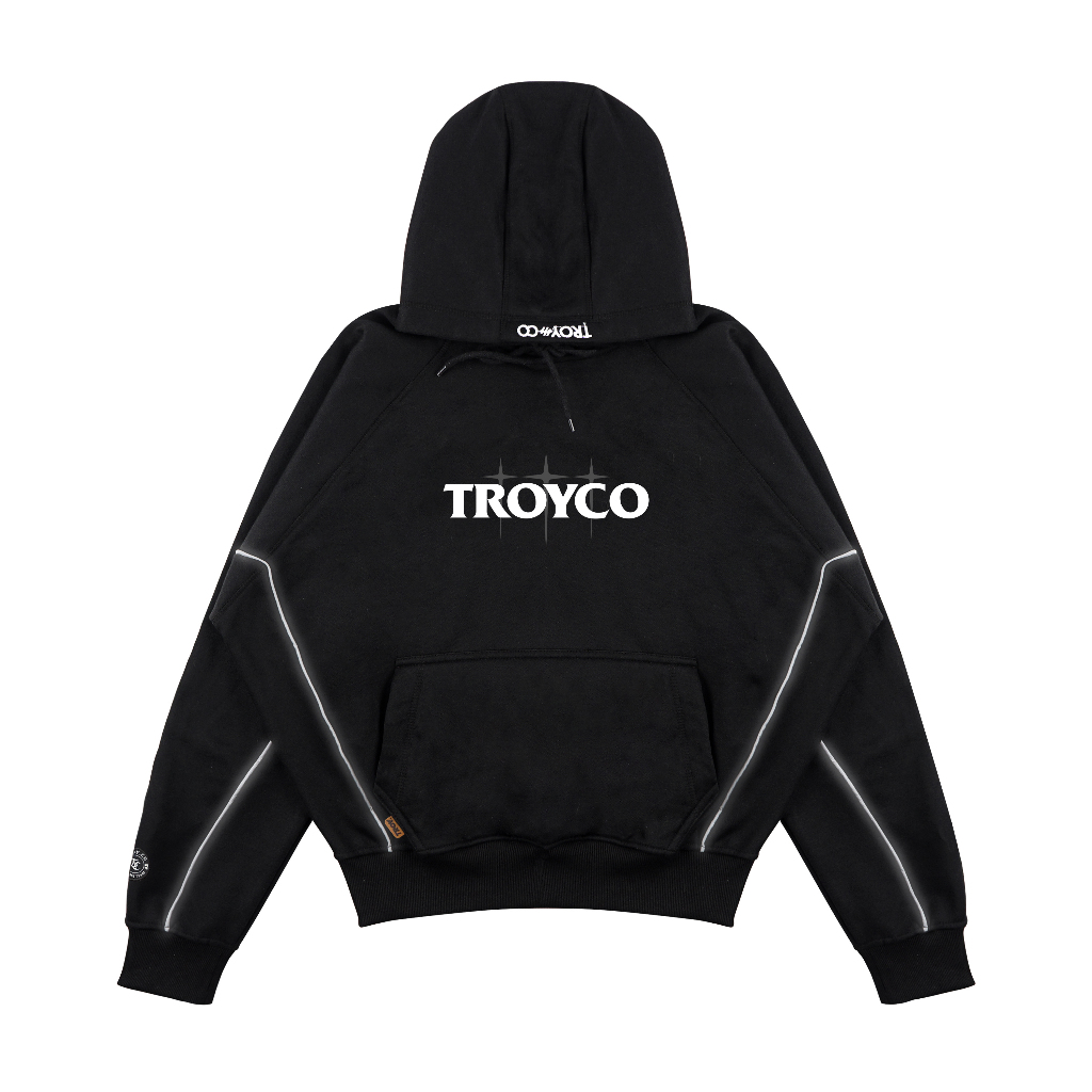 Troy Company Boxy Hoodie Starlight Black Tris Tar - Hoodie Boxy Reflective Hitam BSH 3404