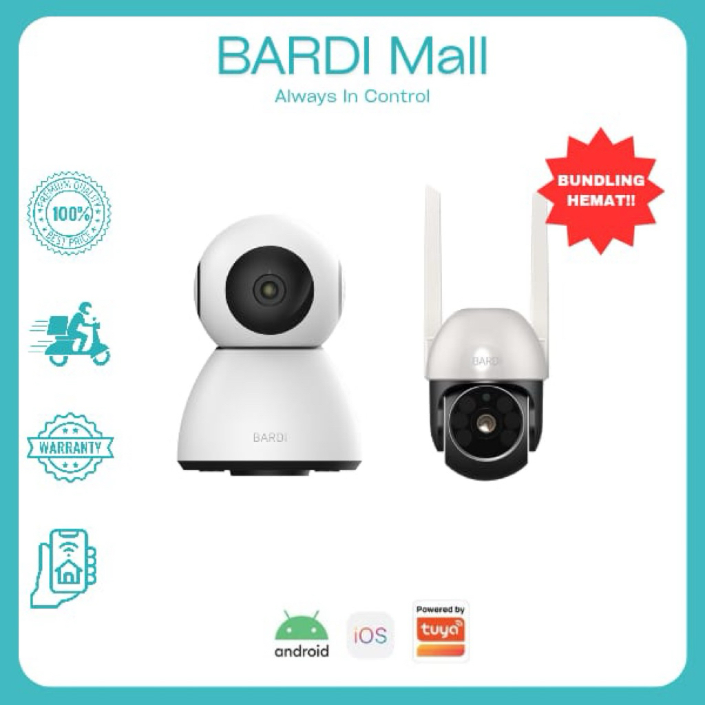 SECURITY SERIES BUNDLING - BARDI CCTV INDOOR PTZ + CCTV OUTDOOR PTZ SMART CCTV