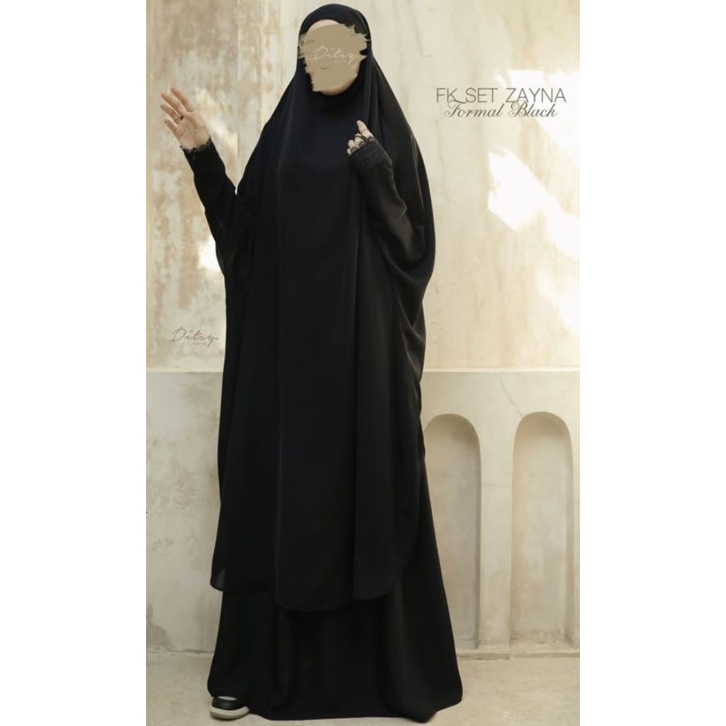 zayna fk set formal black reguler galaxy nida ditsy moslem maret