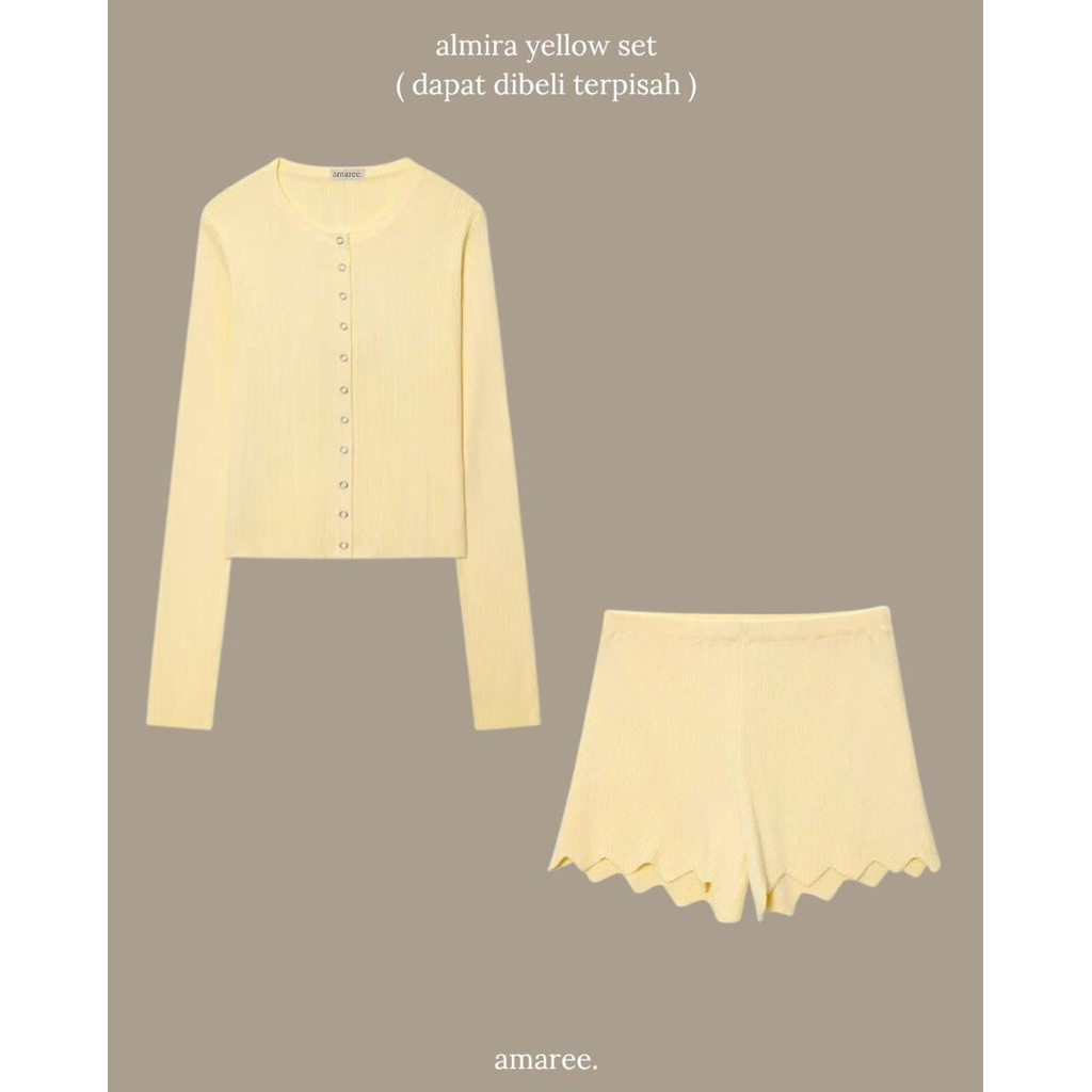 Almira Yellow Set / Set wanita premium / Setelan wanita premium / Set kuning wanita
