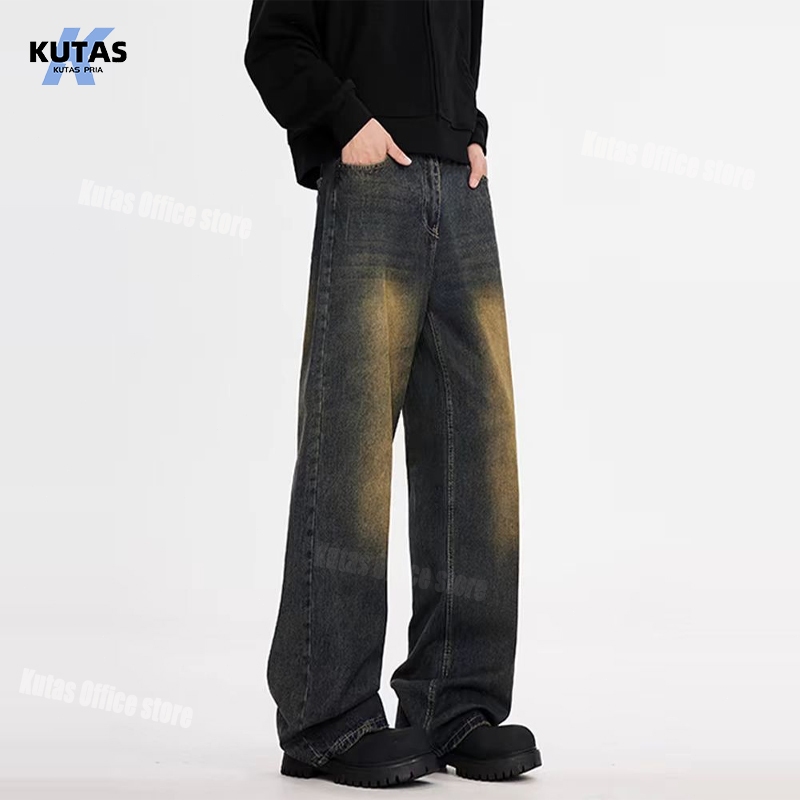 Celana panjang jeans pria vintage celana jeans pria baggy jeans pria terbaru loose pants pria celana