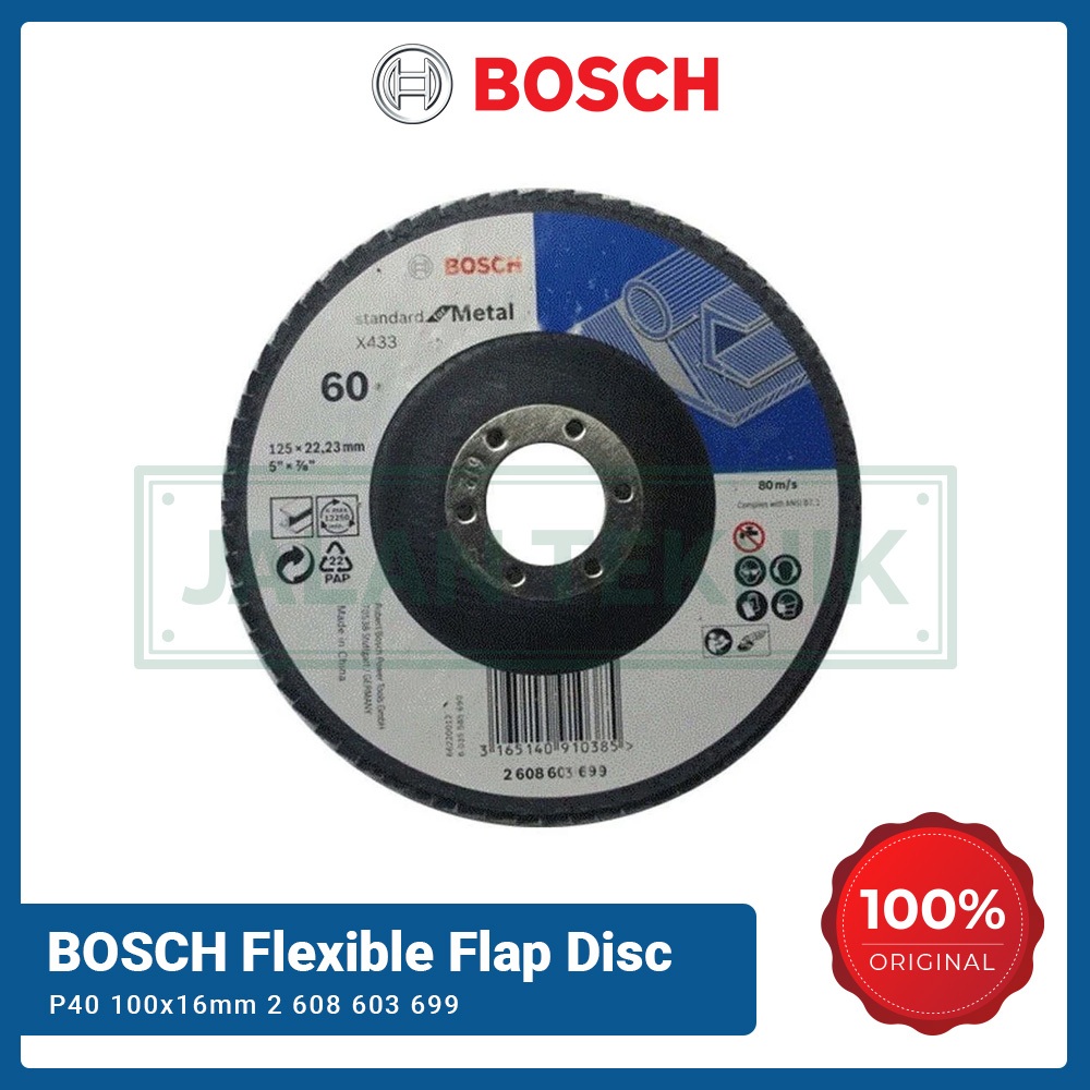Bosch 4" Grit 40 Amplas Susun Flexible Flap Disc 2608603699