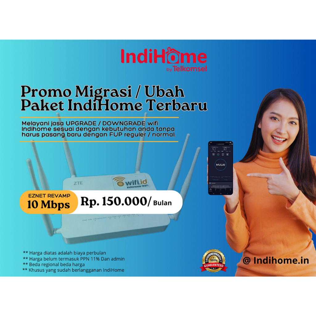 Migrasi Paket IndiHome 10mbps Internet Only