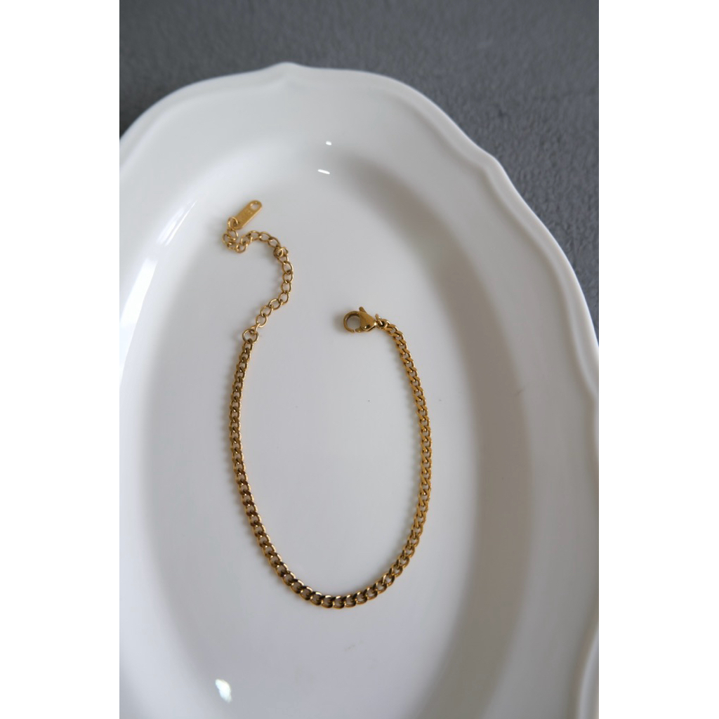 THIN CUBAN BRACELET / STAINLESS STEEL / GELANG