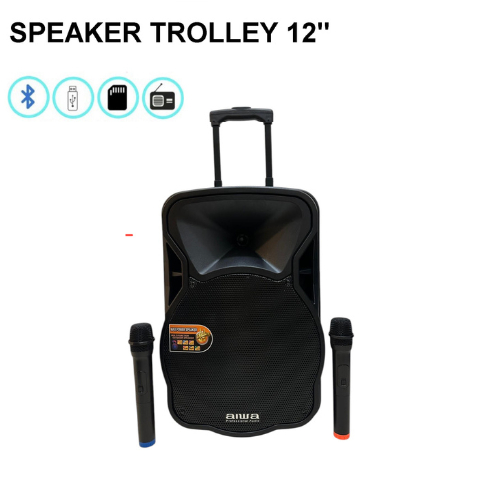 Speaker Portable 12" Speaker Trolley aiwa 12 inch