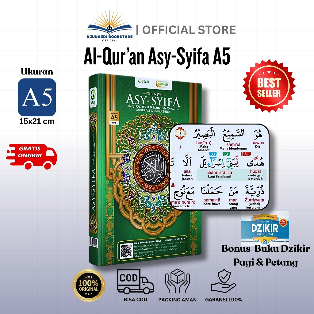 Al Quran Asy-Syifa Ukuran Sedang A5 - Transliterasi Latin Terjemah Tajwid | Penerbit Al Fatih