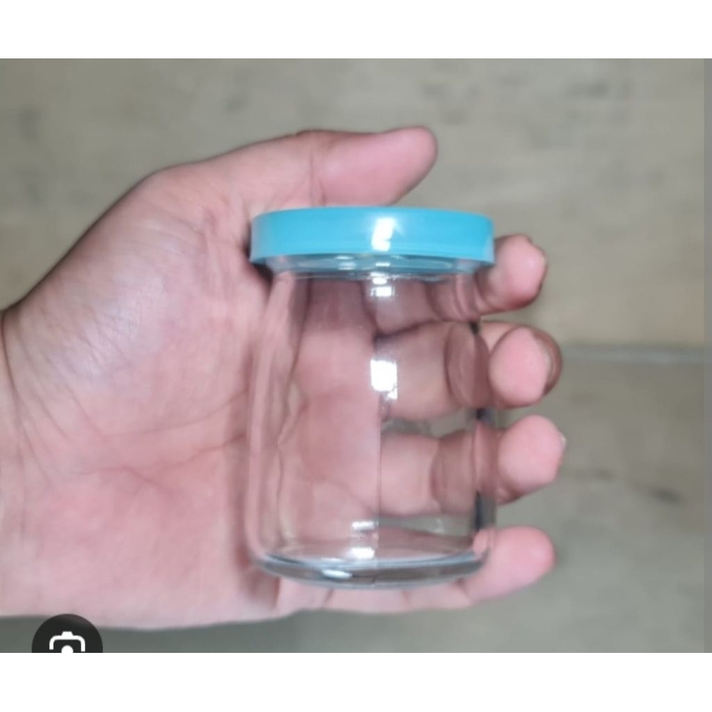 Gelas Toples Mini Kaca Bening Puding Mini Dengan Tutup Plastik Warna Random PDJ-100NCCL (isi 6pcs)