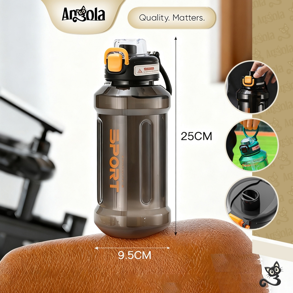ANGOLA Botol Minum 1L Portable W05 Botol Air Jumbo Besar Olahraga Gym Sport 1000 ML Sporty Outdoor Anti Bocor