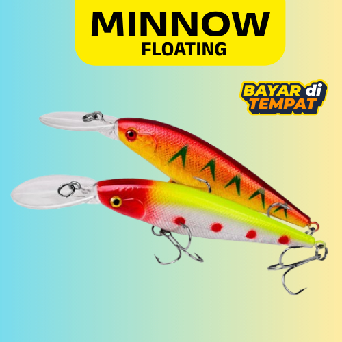 Lure Minnow Casting 11cm 10.5gr / Umpan Pancing Ikan Casting Palsu Floating