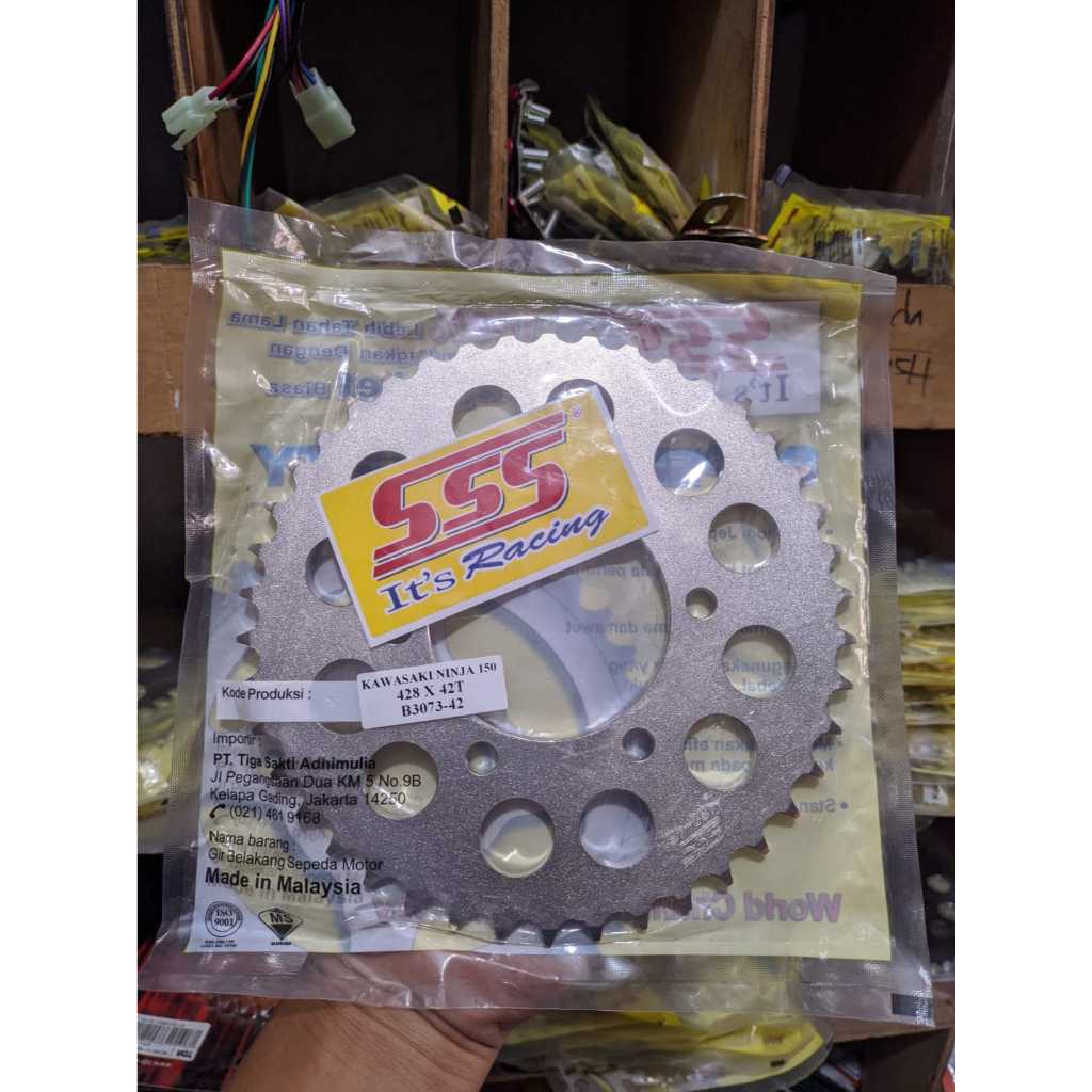 GEAR SSS BELAKANG SILVER 428 42 NINJA R RR SS ZX KR 150 ORIGINAL