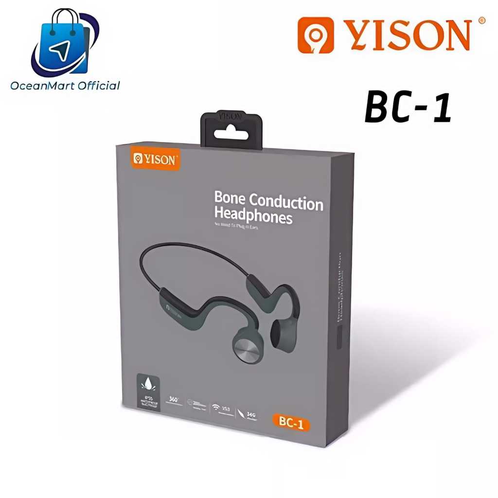 Earphone Headset Bluetooth Green Sport Olahraga Super Yison BC-1 Super Bass