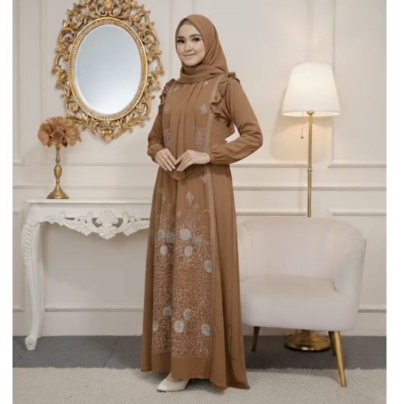 Aisha Dress/Gamis rayon/Gamis brokat