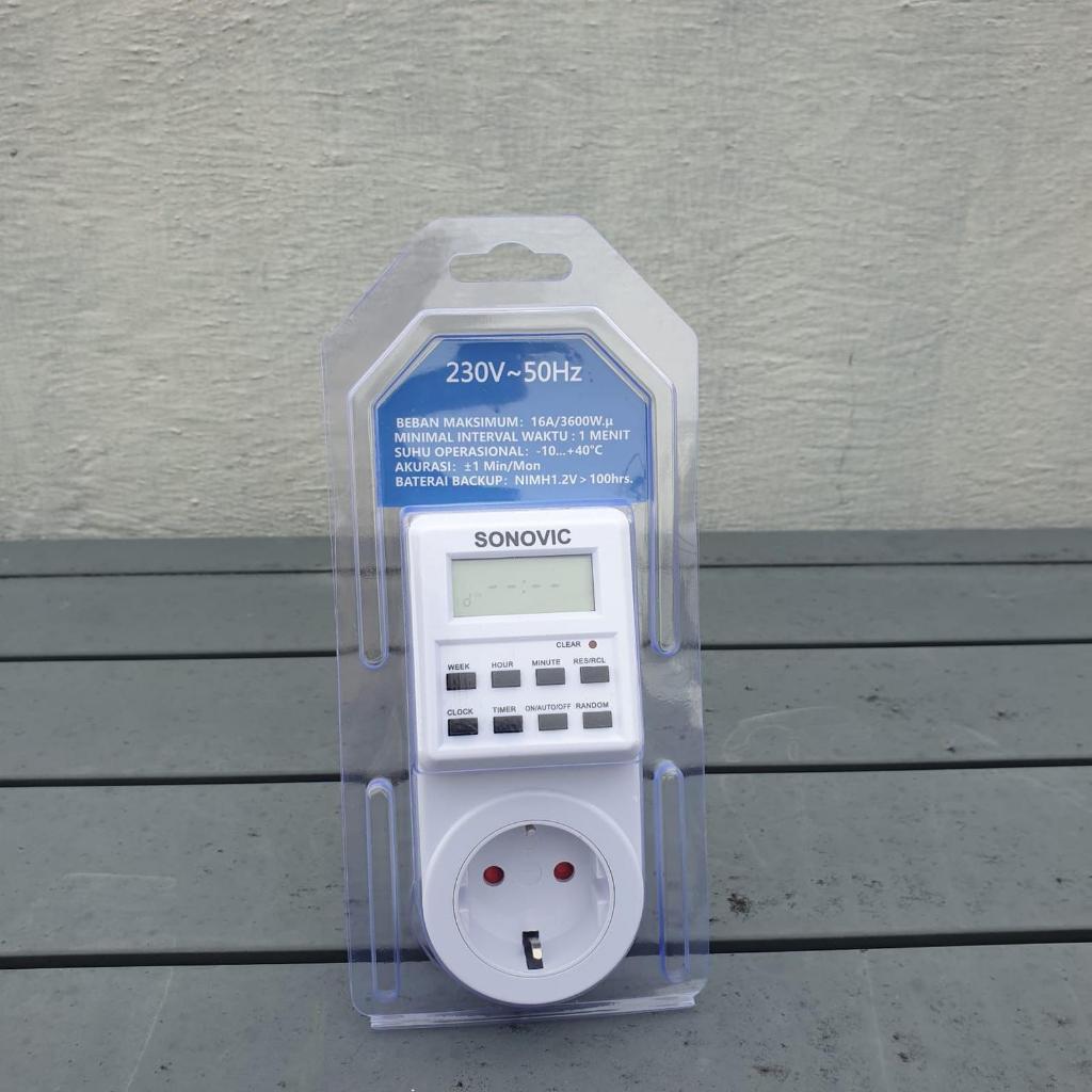 Timer Listrik Digital Sonovic stopkontak otomatis timer