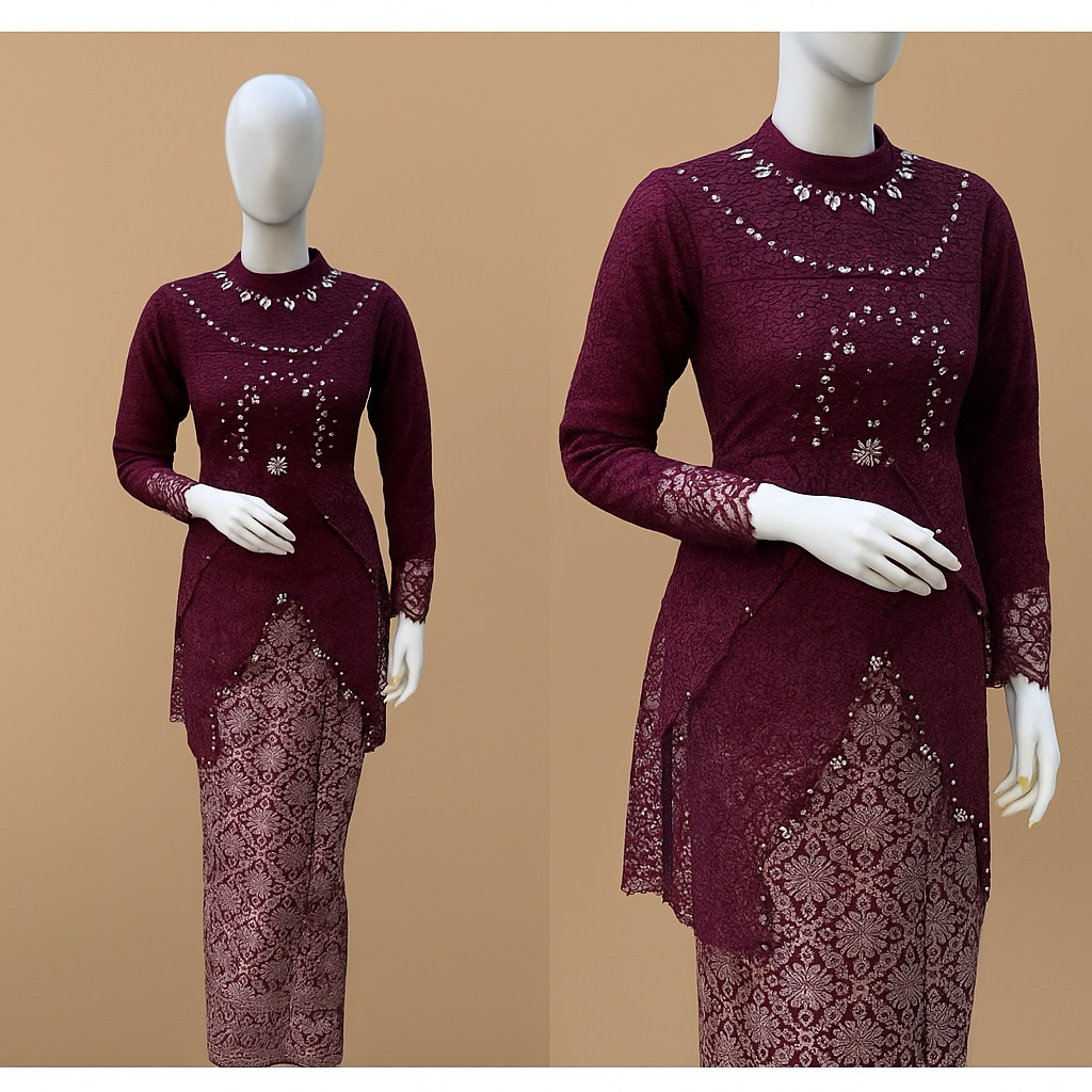 Set Kebaya Fiona/kebaya modern/kebaya wisuda/kebaya lamaran/set kebaya rok songket