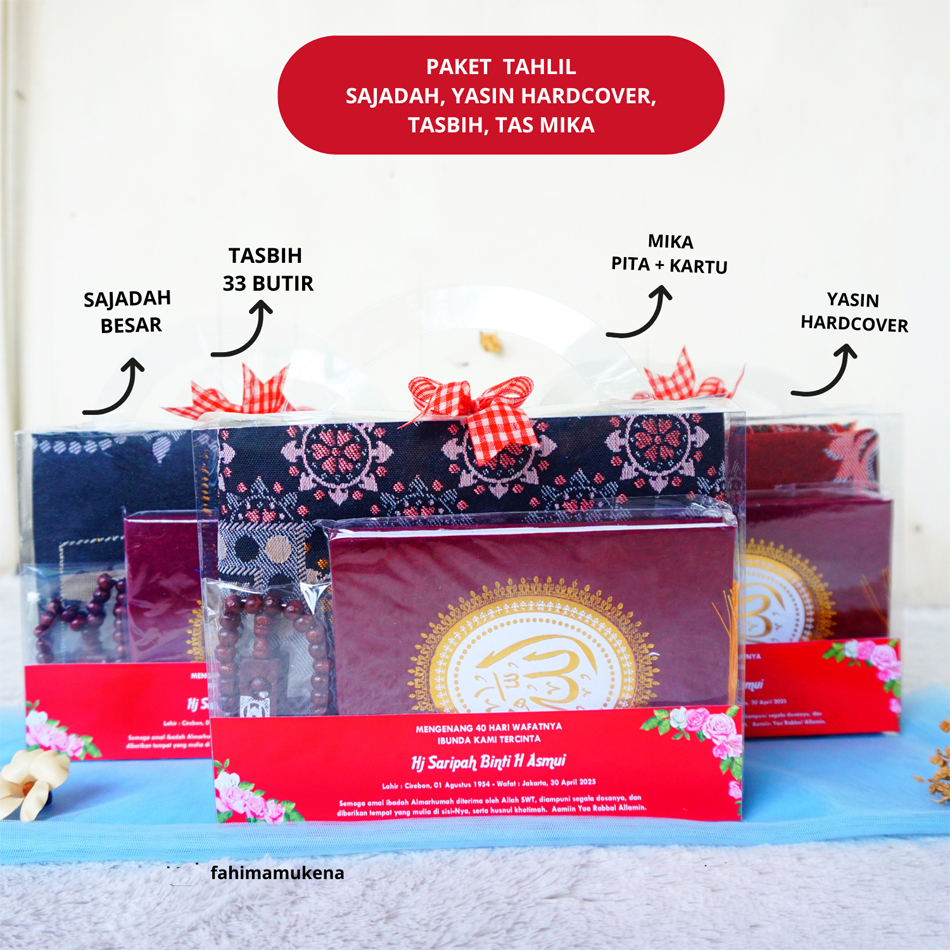 GROSIR SOUVENIR PENGAJIAN TAHLIL 40 HARI 1000 HARI 100 HARI ORANG MENINGGAL - Sajadah Turkey Yasin H