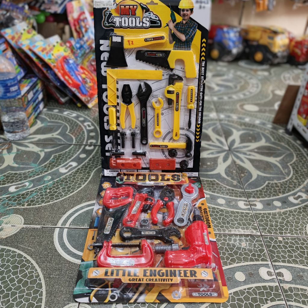 Mainan Anak Tools Set Alat Pertukangan Tukang Konstruksi Bangunan UNIK TOYS