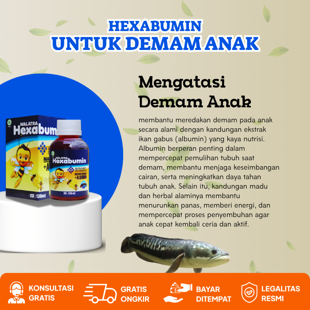 Walatra Hexabumin 100% Original Obat Tipes Typus Demam Berdarah Penurun Panas 130ml