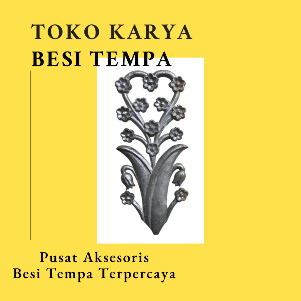 Ornamen Pagar Besi Daun Leaf 1121 / Aksesoris Pagar Besi dan Tralis / Aksesoris Besi Tempa / Aksesor