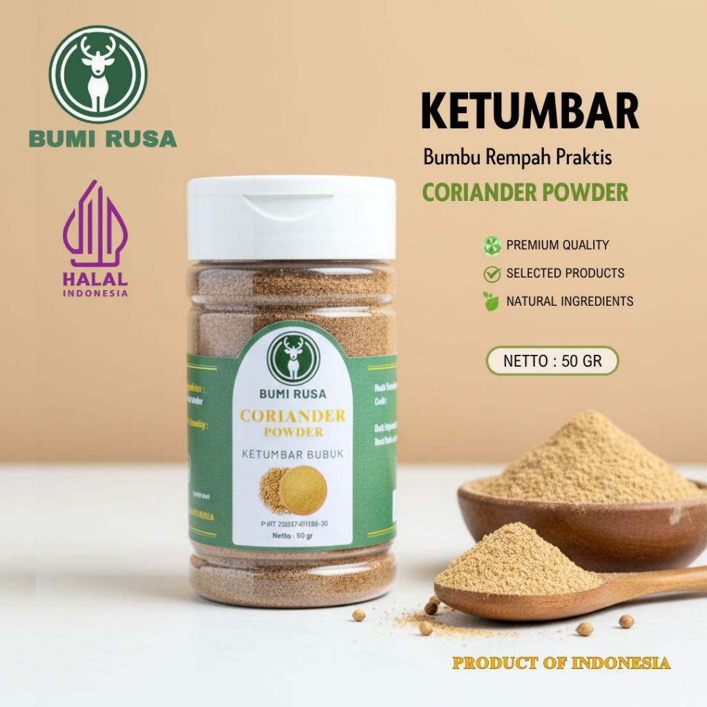 Bumi Rusa - Ketumbar Bubuk Xiang Cai Coriande Powder Premium 50 gram Murni