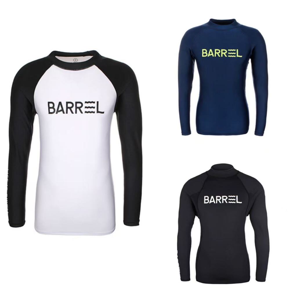 BARREL/Men's long sleeved swimsuit, diving suit, beach sunscreen suit, surfing suit, UPF+50 quick dr
