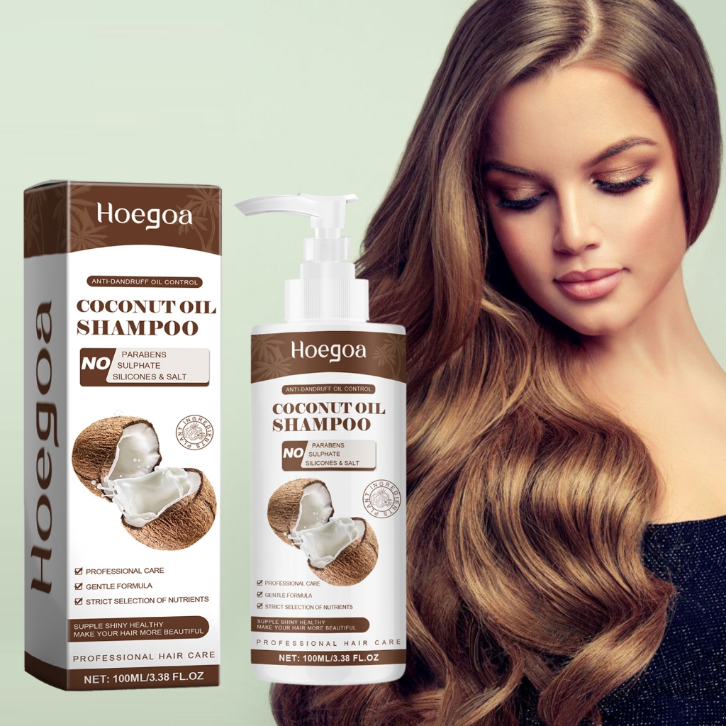 Shampo HOOA Minyak Kelapa - Menghilangkan Ketombe, Membersihkan Kulit Kepala, Menyuburkan Rambut, Me