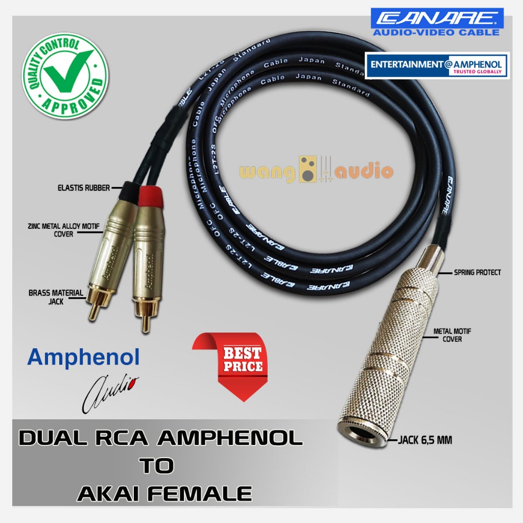 JAPAN STANDARD - Kabel audio / kabel converter profesional 1x Akai Female to 2x RCA AMPHENOL ACPR-SB