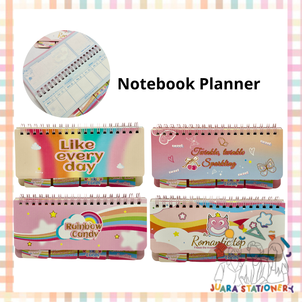 (1709) Notebook Weekly Planner / Notebook Planner Mini Notebook Estetik