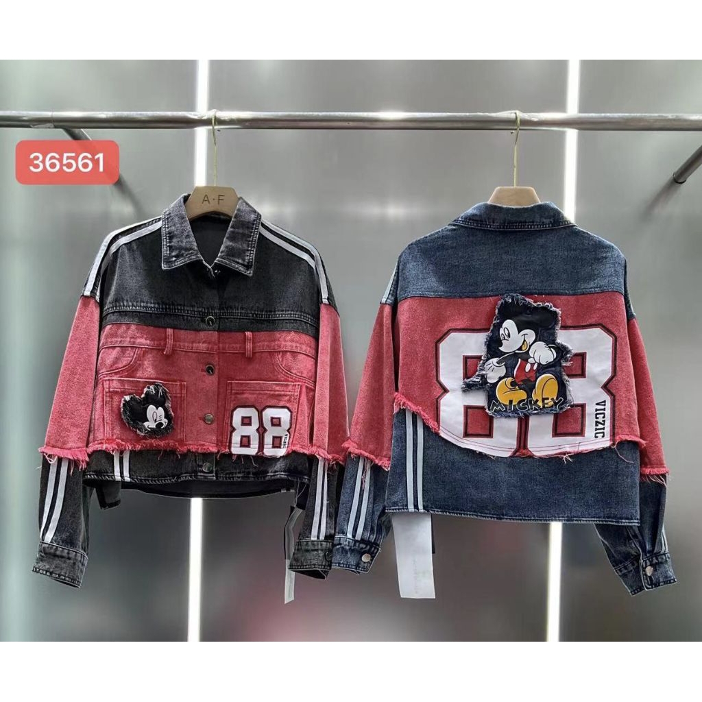 JAKET JEANS CROP IMPORT MICKEY / OUTER JEANS / JAKET JEANS CROP / JAKET JEANS OVERSIZE