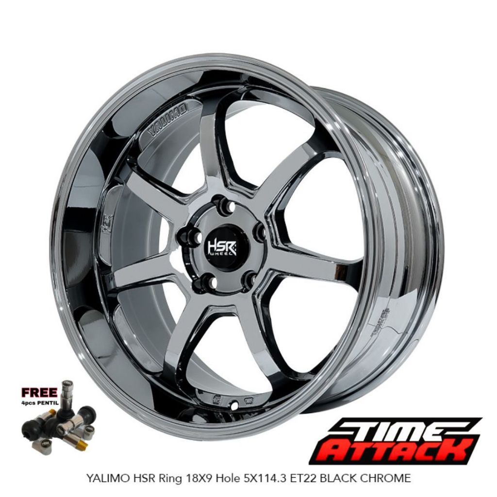 Velg Mobil Innova R18 HSR WHEEL Tipe Yalimo Velg Hsr Ring 18 Black Chrome