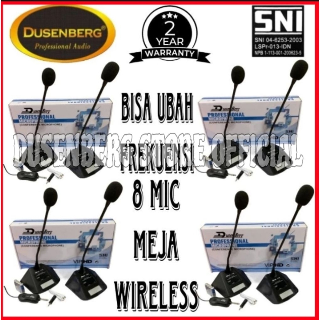 8 MIC MEJA WIRELESS DUSENBERG, MIC MEETING, RAPAT, SUARA SENSITIF...