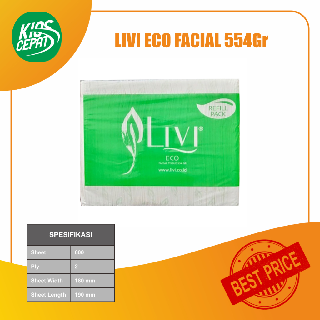 Tissue LIVI ECO Facial Refill 600s