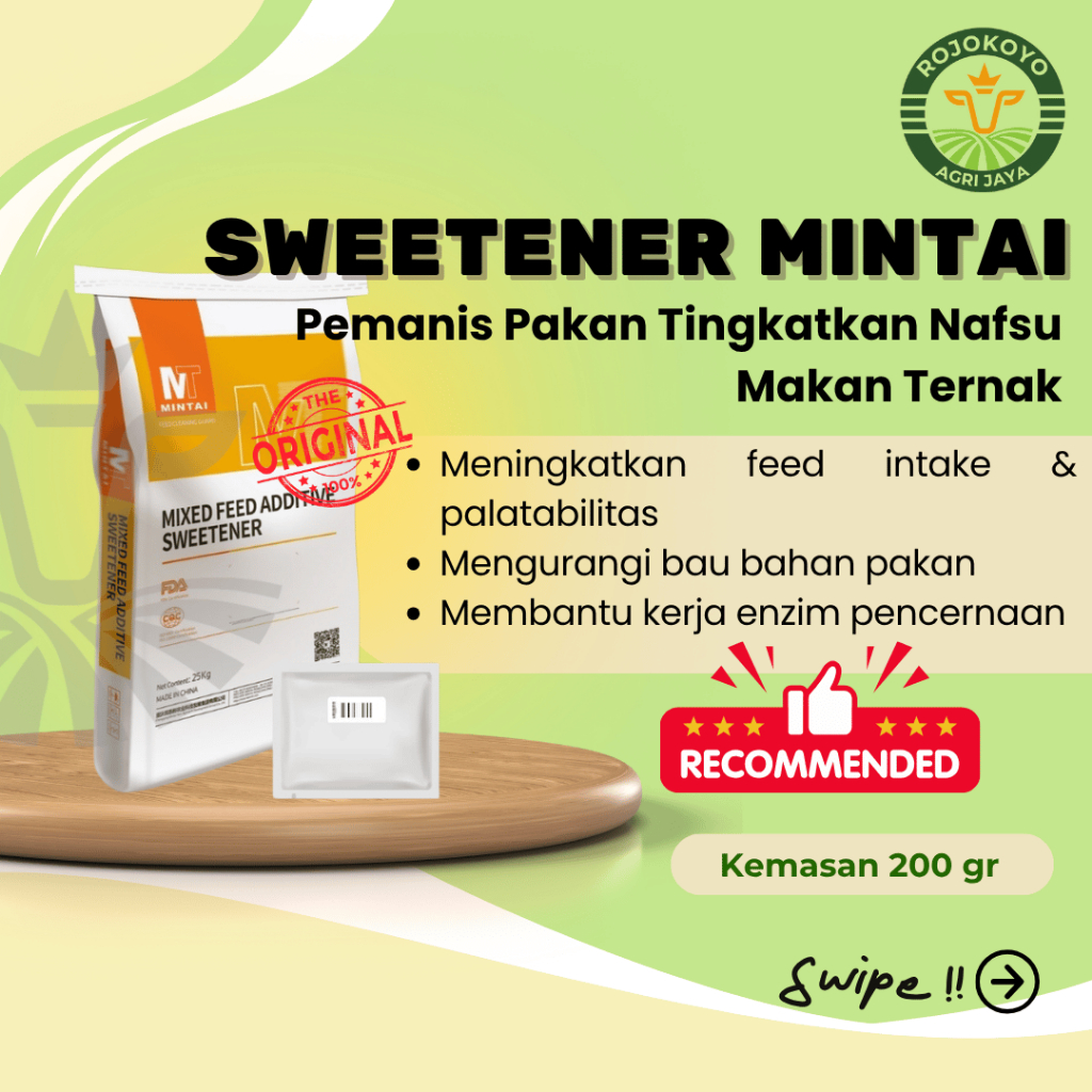 Mintai Sweetener Pakan Ternak Babi – Peningkat Nafsu Makan  Ternak Babi 1kg