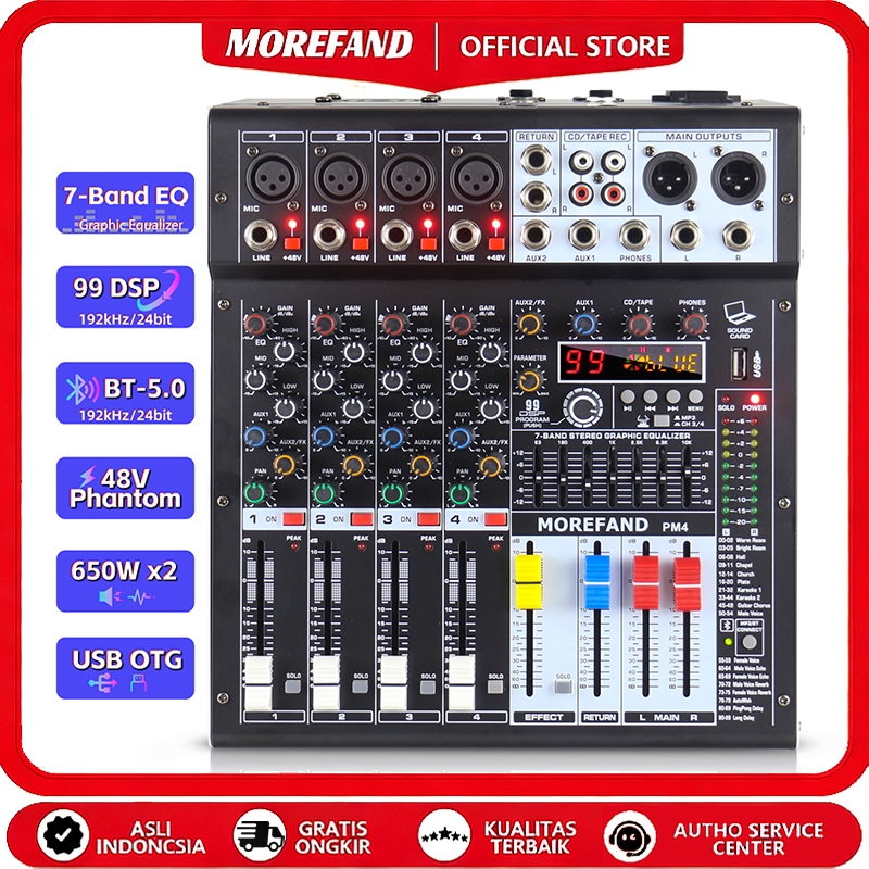 profesional Mixer audio EQ efek digital PM4 4-channel 99DSP sinyal USB/MP3 amplifier KTV 4 channel M