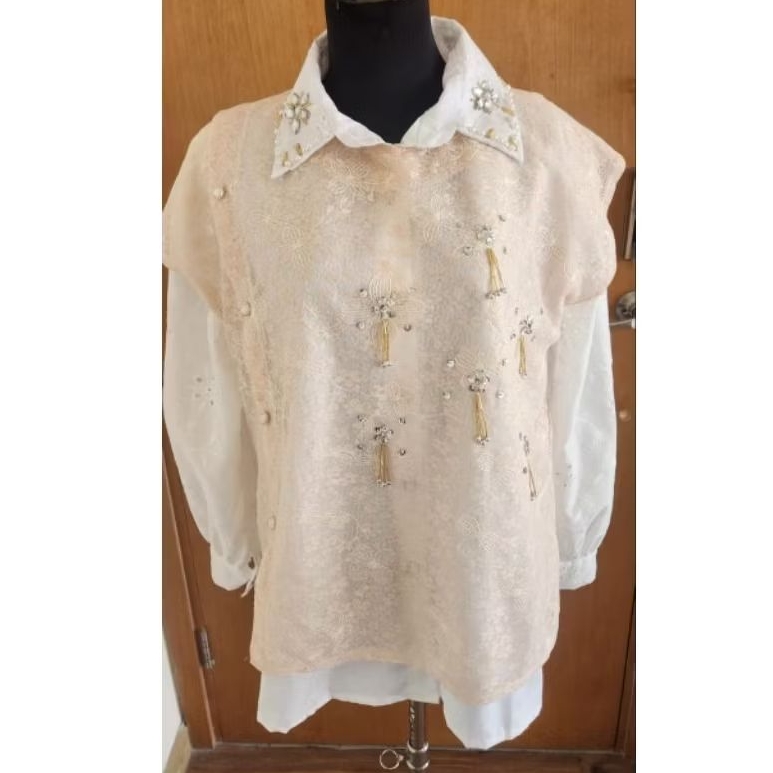 Blouse Wanita 1 set Kemeja dan Rompi Katun Premium