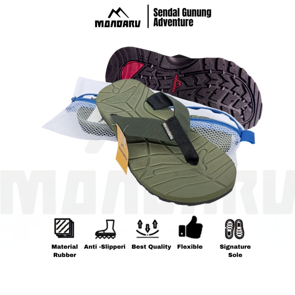 MONDARU - Sendal Jepit Adventure sandal Gunung Pria Wanita Dewasa terbaik