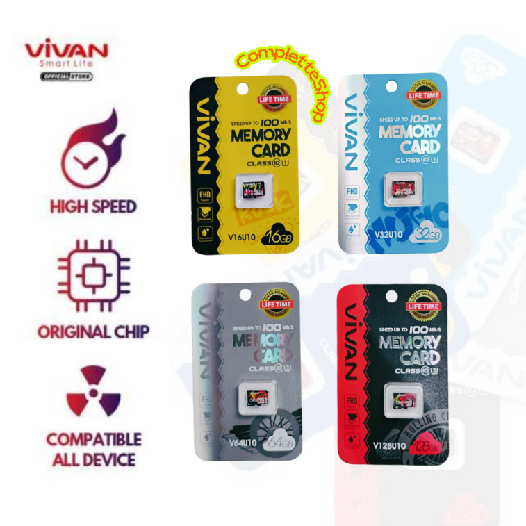 Memory Card VIVAN 16GB, 32GB, 64GB, 128GB Micro SD TF Card | MMC Vivan Original