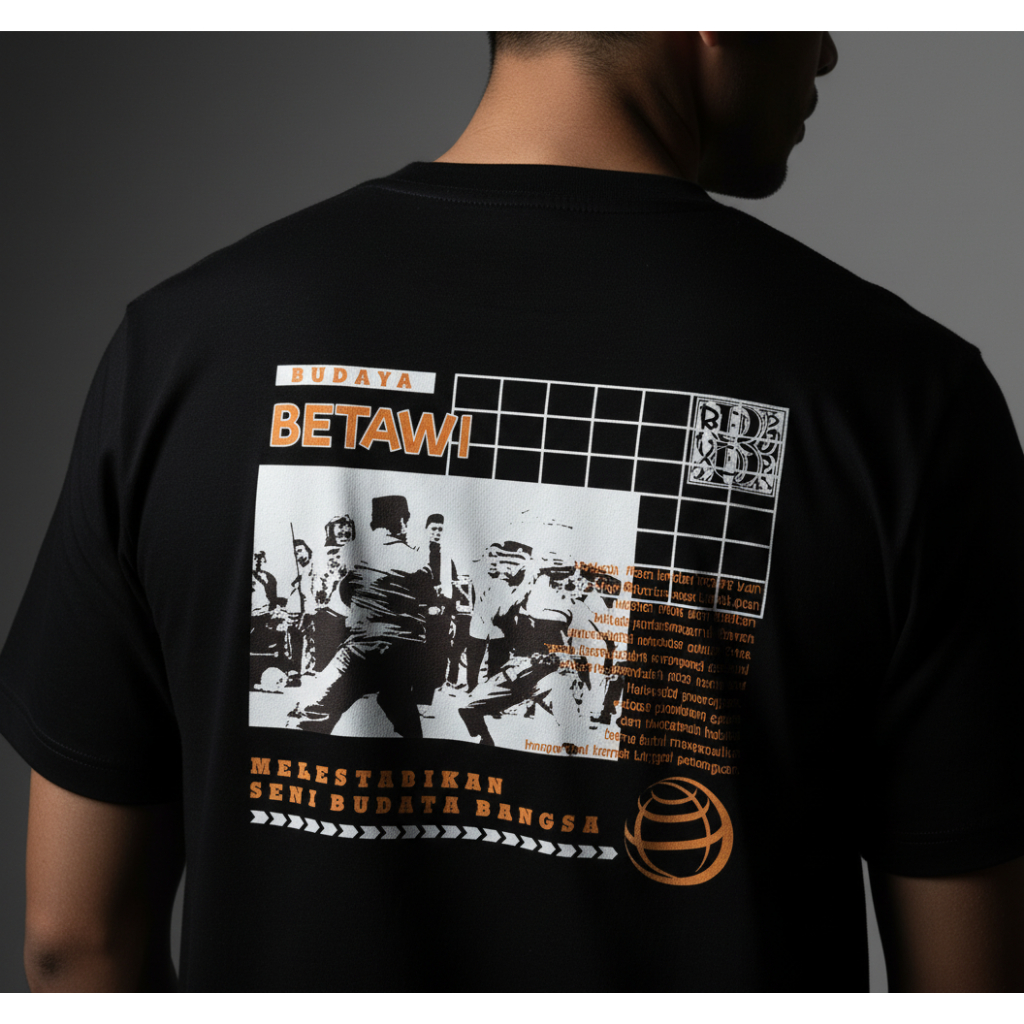 Kaos Betawi / Tshirt Betawi /Kaos Cilture Betawi Cattun Combed 24s