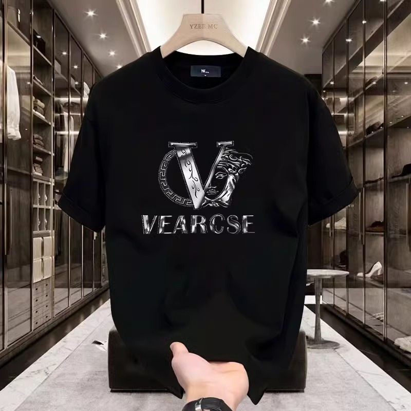 ¤COD¤baju kaos pria distro katun combed kerah bundar ukuran besarRetro mewah Versace kaos bergambar 