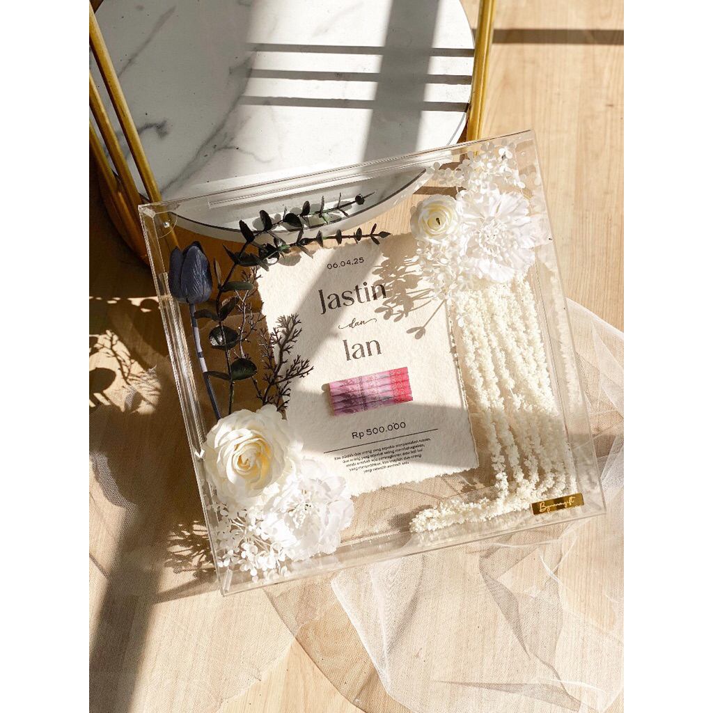 BYNANA.GIFT - Hope Series Minimalist Kertas - Frame Mahar Akrilik - Free Custom Nama dan Warna - Mah