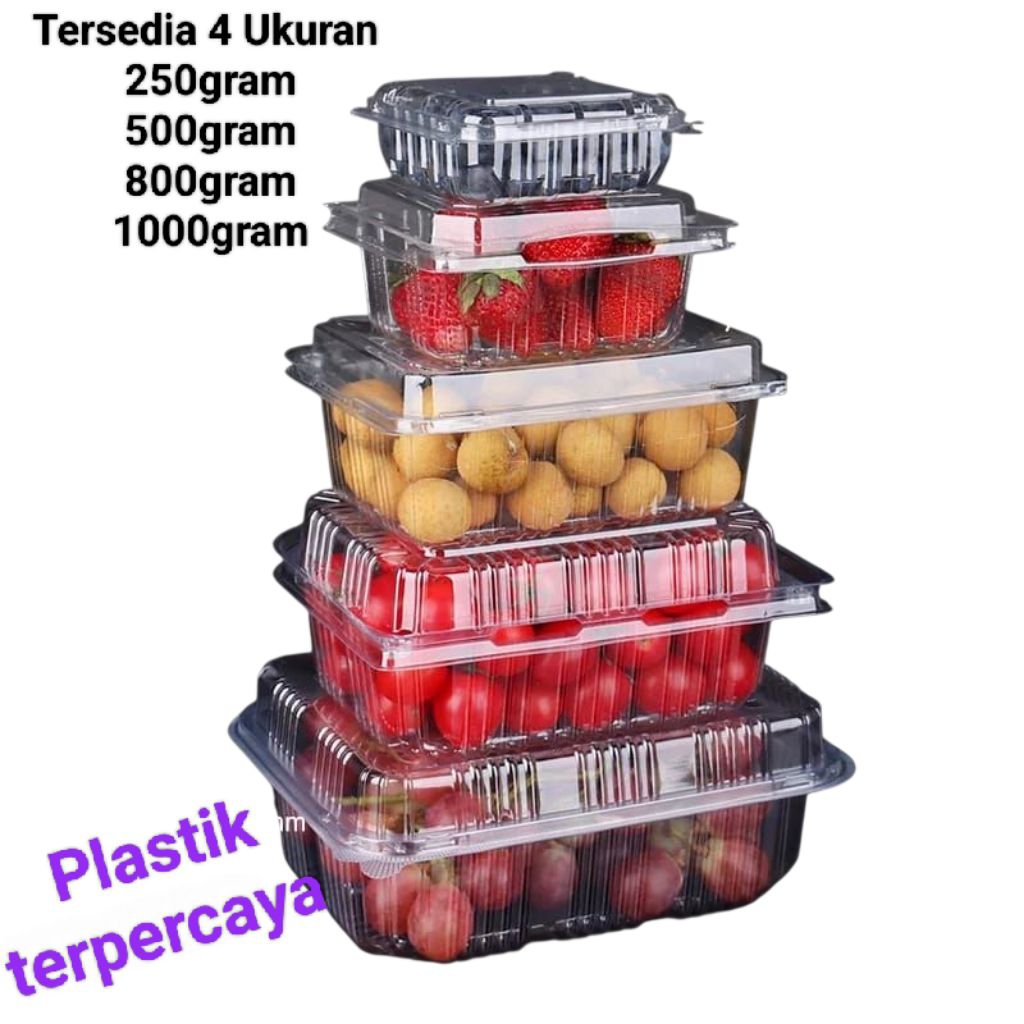 ISI 25PCS & 50PCS Mika Strawberry / Mika Buah / Mika Kotak Buah / Mika Tomat