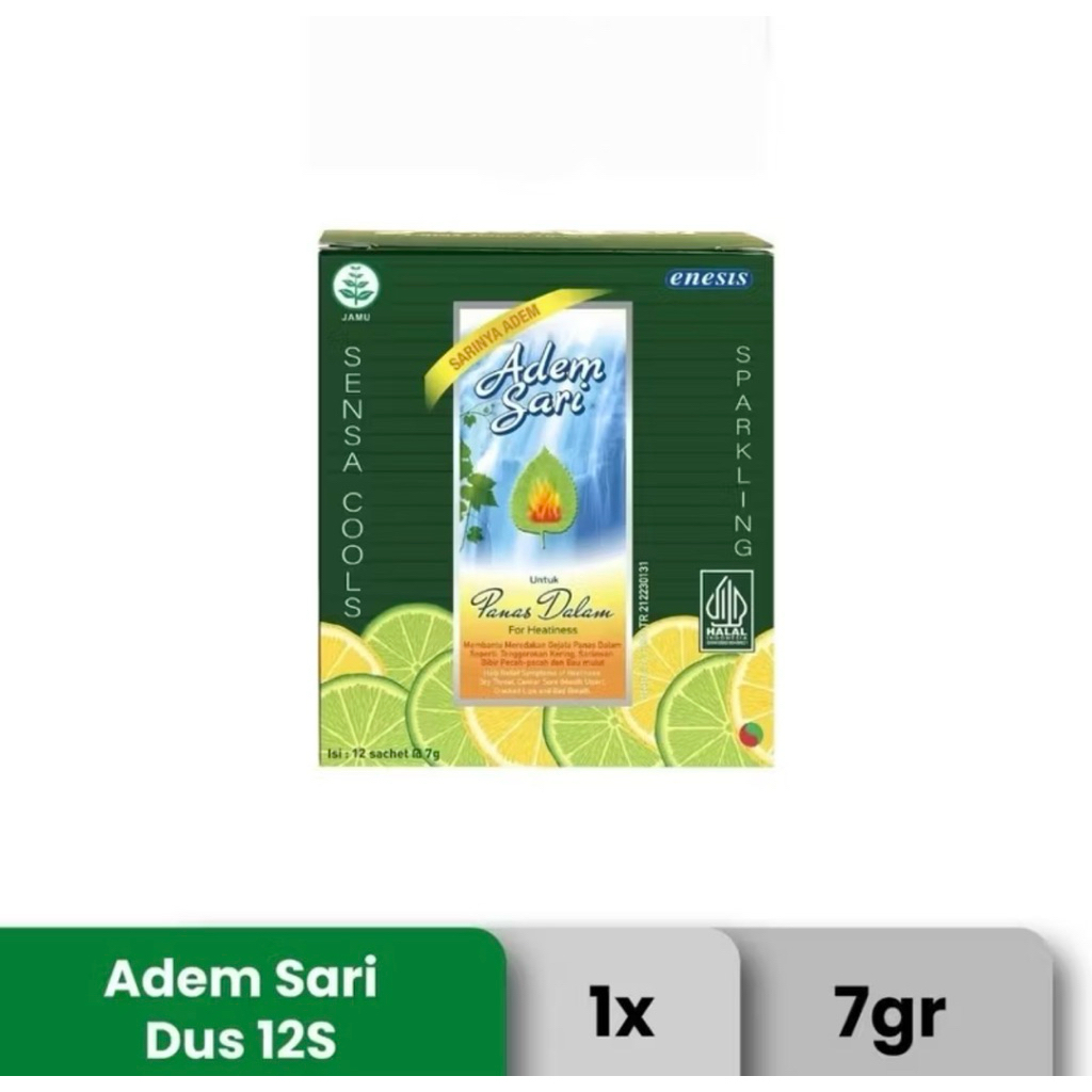 ADEM SARI 1BOX ISI 12 SACHET MEREDAKAN PANAS DALAM