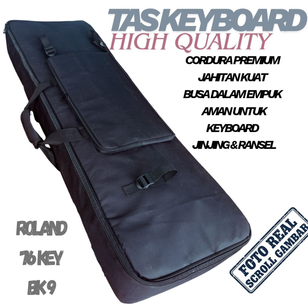 Tas Keyboard Roland 76 Key BK9 Gigbag Softcase Sarung Keyboard Cordura Premium Busa Tebal Cover Bung